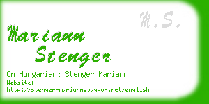 mariann stenger business card